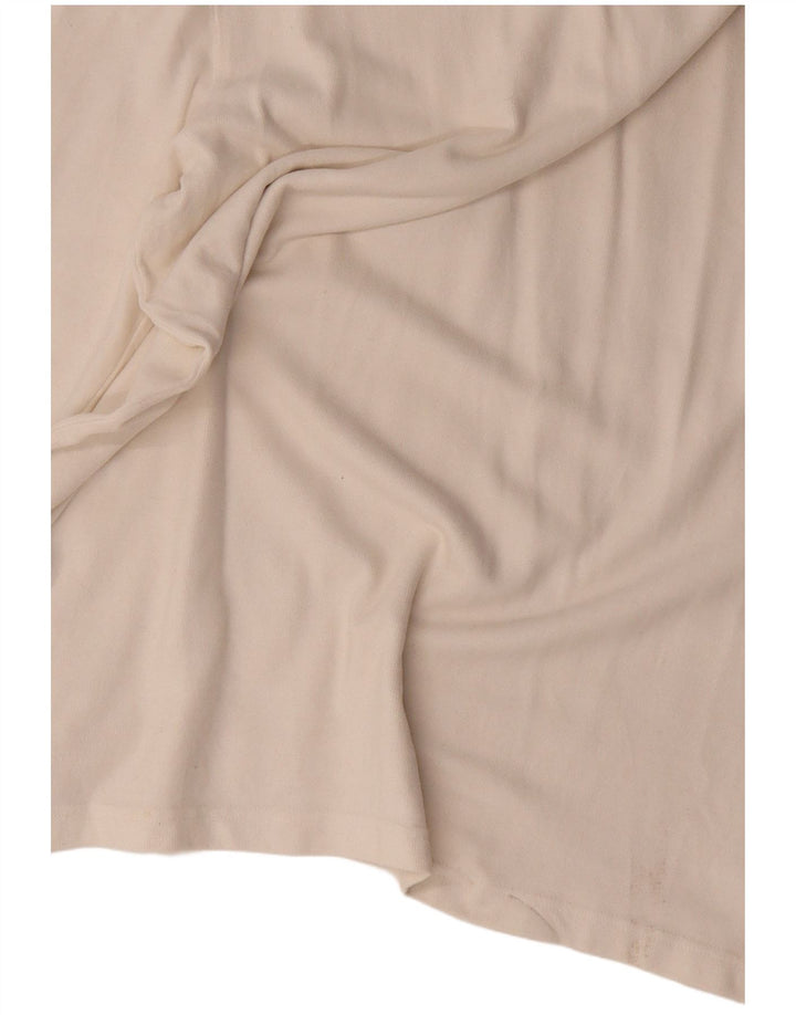 CREW CLOTHING Polo da uomo a manica lunga grande in cotone bianco