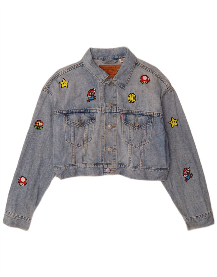 Giacca di jeans grafica per ragazze Levi's 13-14 anni piccola in cotone blu
