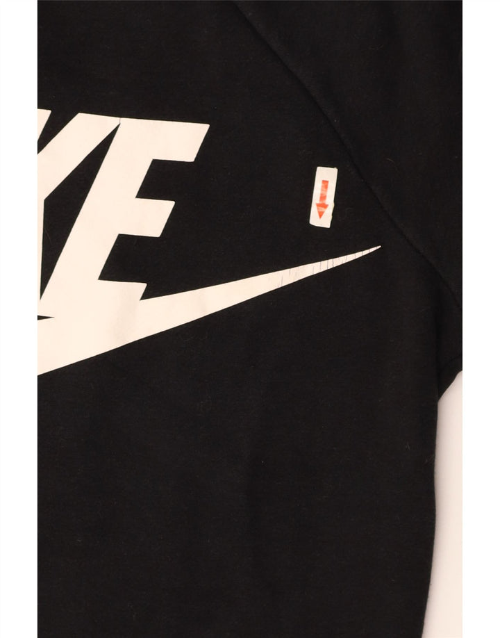 Felpa con grafica oversize corta NIKE da donna UK 10 piccola nera