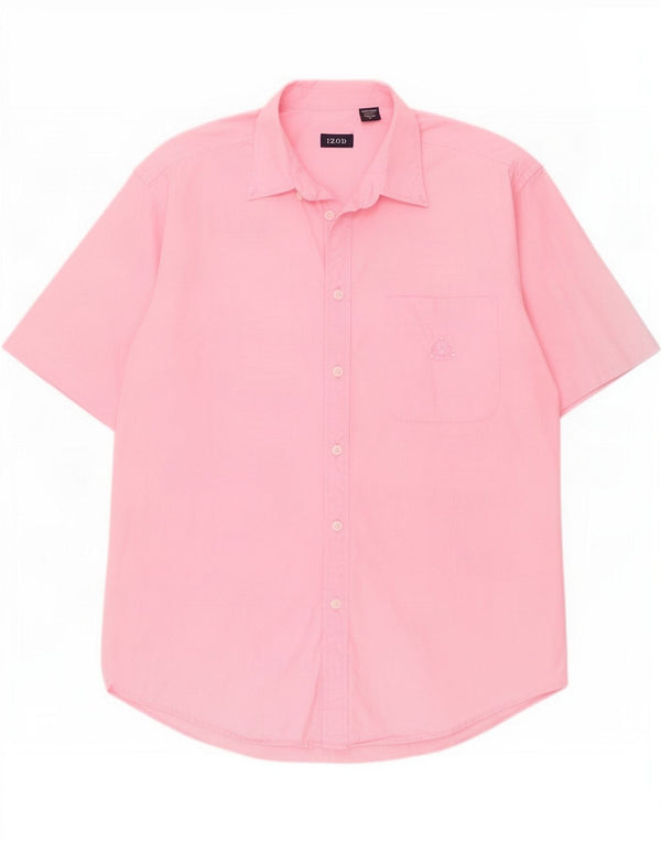 Izod Camicia a maniche corte da uomo rosa medio