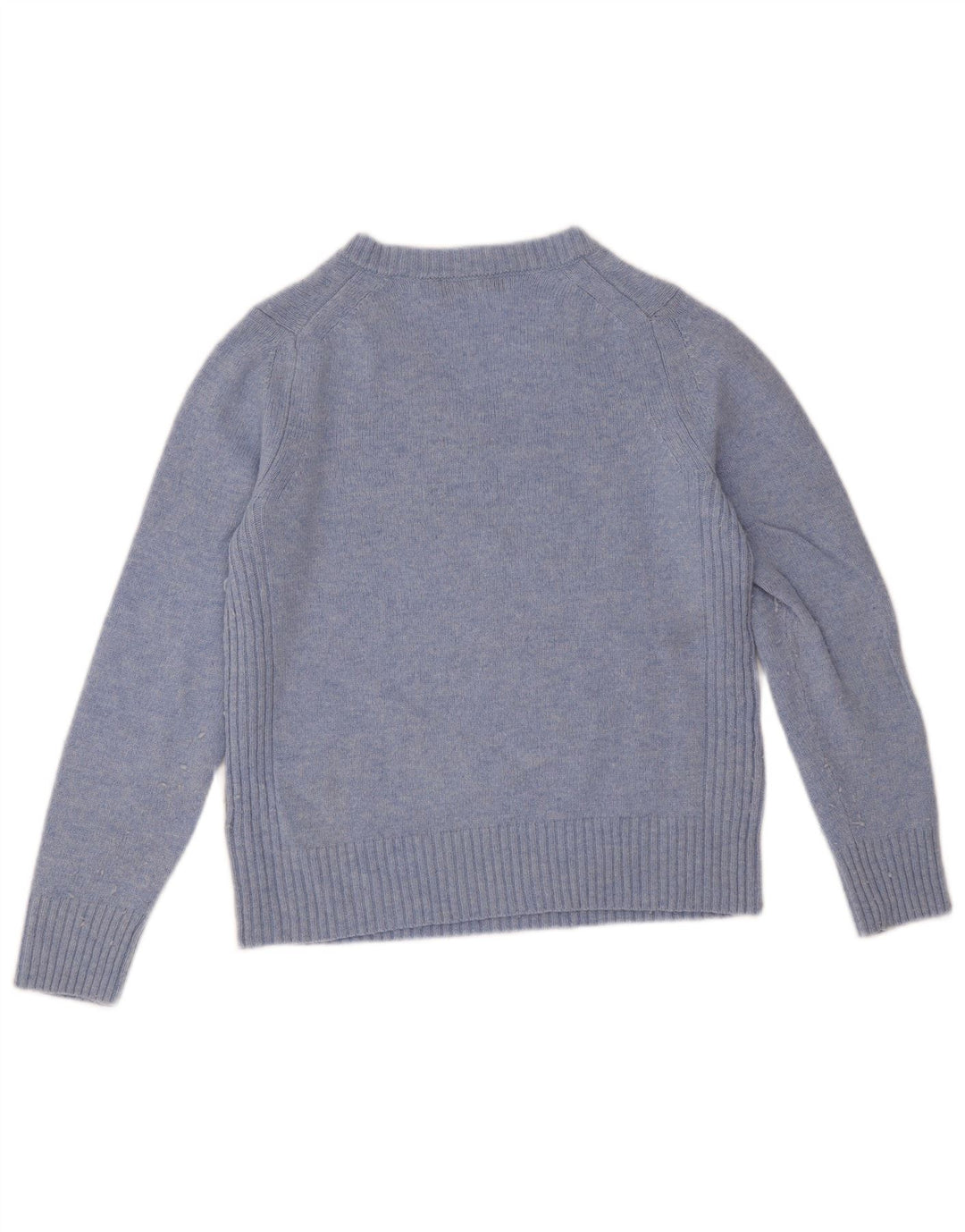 Maglione da donna Marks & Spencer con scollo a V UK 12 Lana d'agnello blu medio