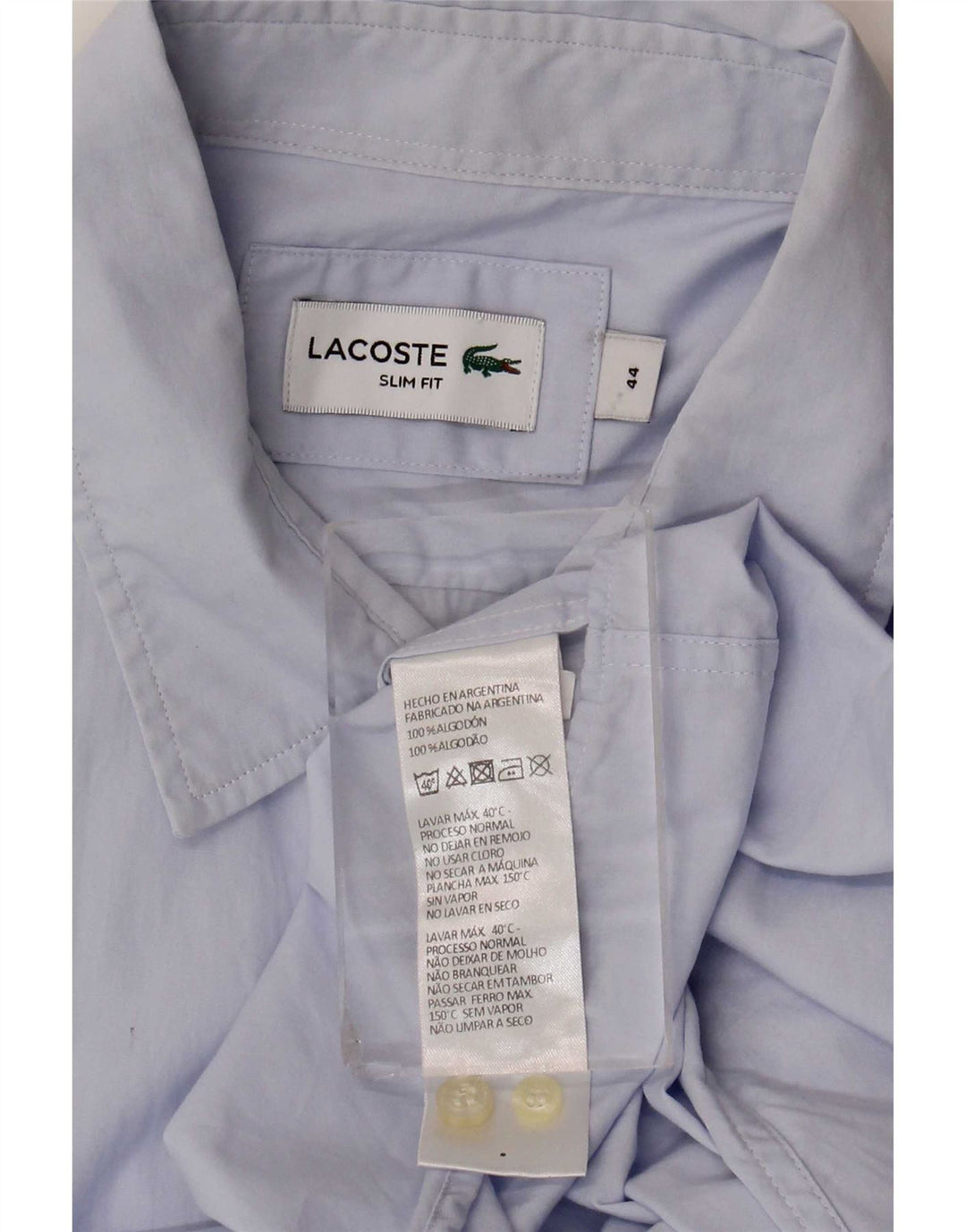 Camicia slim fit da uomo Lacoste taglia 44 XL cotone blu