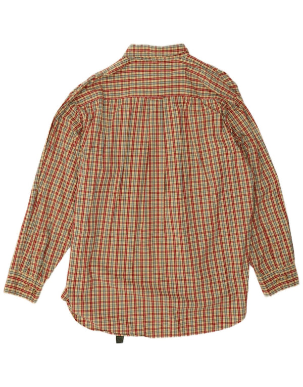 Camicia Orvis da uomo vestibilità ampia XL in cotone a quadri beige