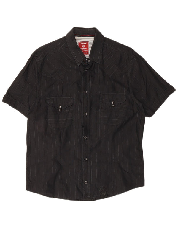Camicia a maniche corte grafica da uomo Jack & Jones, cotone a righe nere grandi