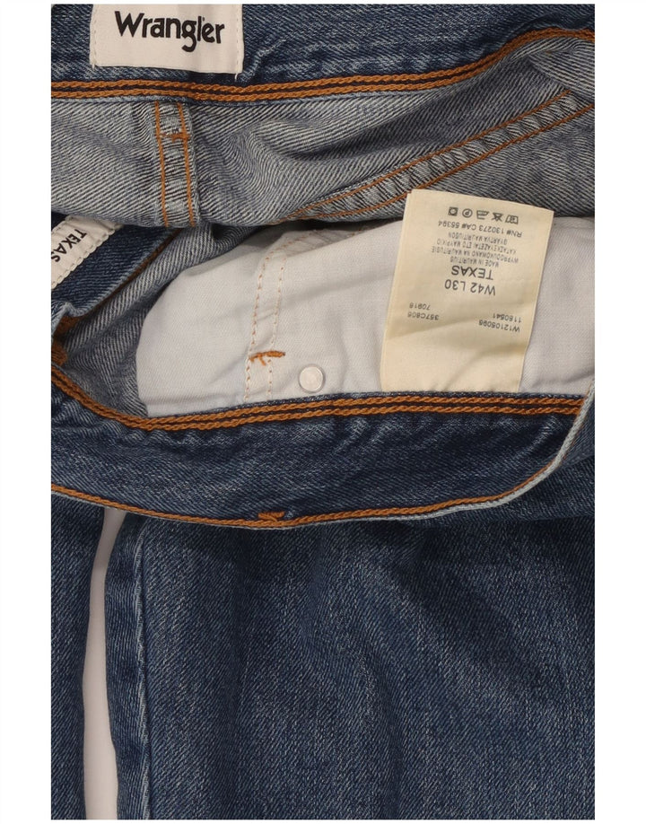 Jeans dritti da uomo Wrangler Texas W42 L28 cotone blu