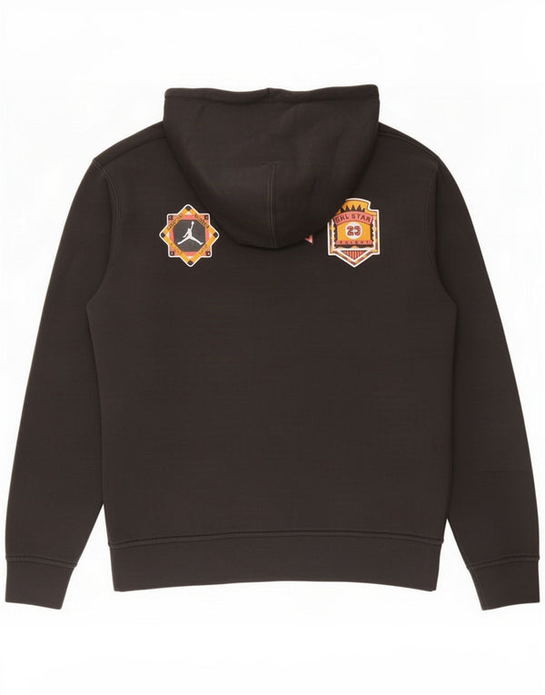 Jordan Maglione con cappuccio e zip grafica da uomo piccolo in cotone nero
