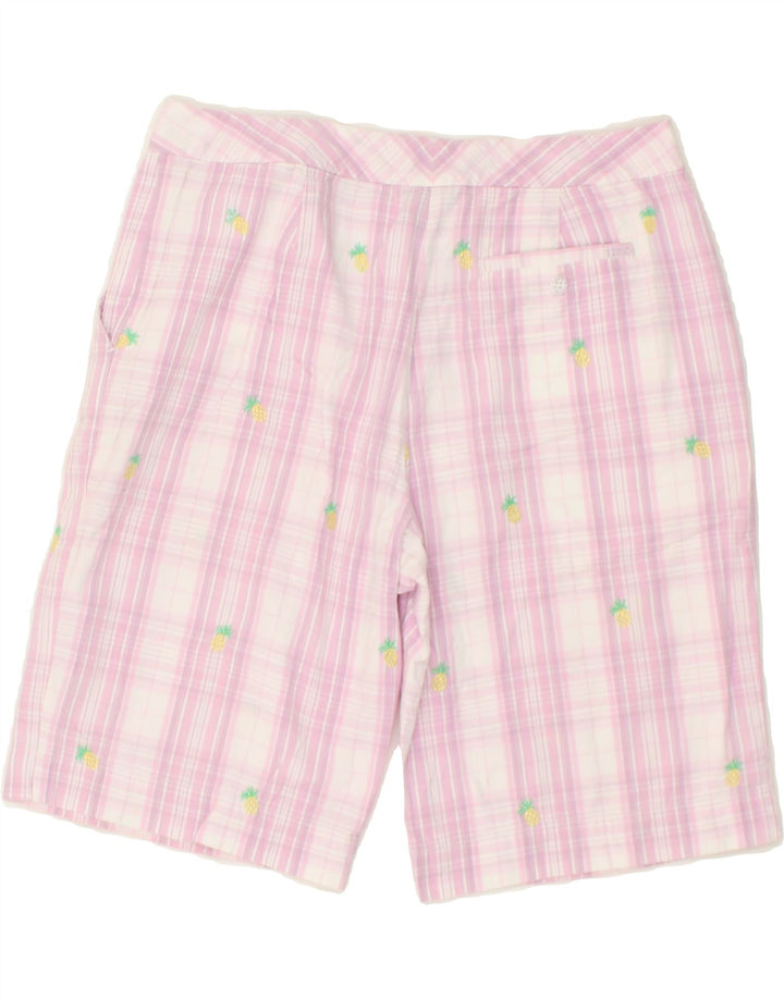 IZOD Womens Chino Shorts US 8 Medium W30 Pink Check Cotton Vintage Izod and Second-Hand Izod from Messina Hembry 