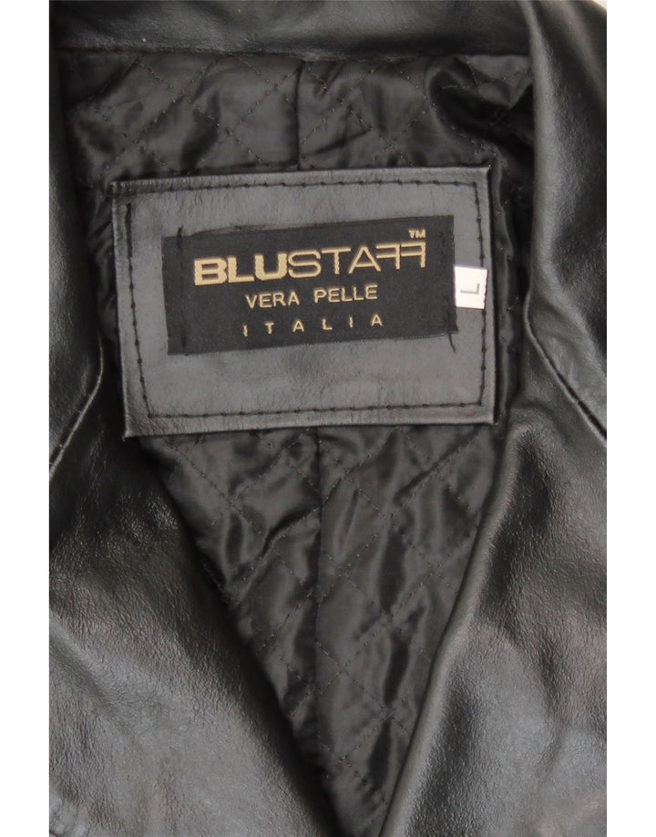 Cappotto in pelle da uomo Blustaff UK 40 grande pelle nera