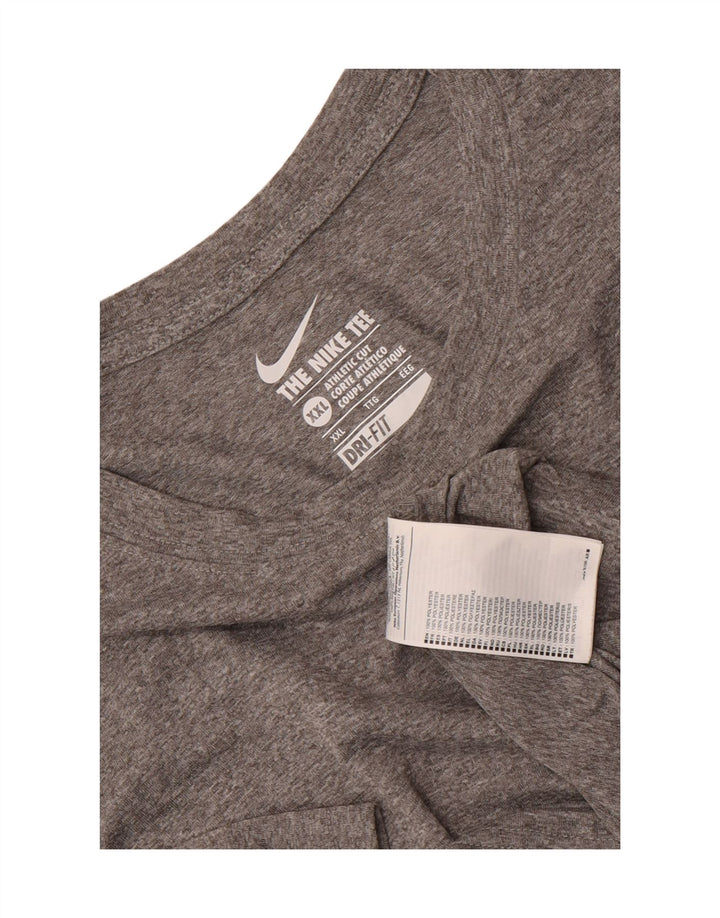 T-shirt grafica Nike Dri Fit da uomo 2XL grigia in poliestere