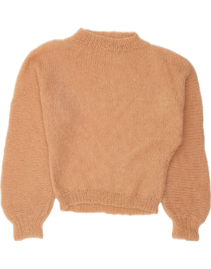 VINTAGE Womens Oversized Turtle Neck Jumper Sweater UK 16 Large Beige Vintage Vintage and Second-Hand Vintage from Messina Hembry 