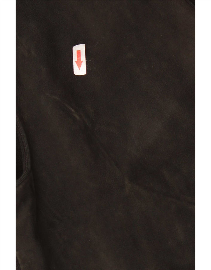 Canotta vintage da uomo in pelle scamosciata IT 48 piccola marrone
