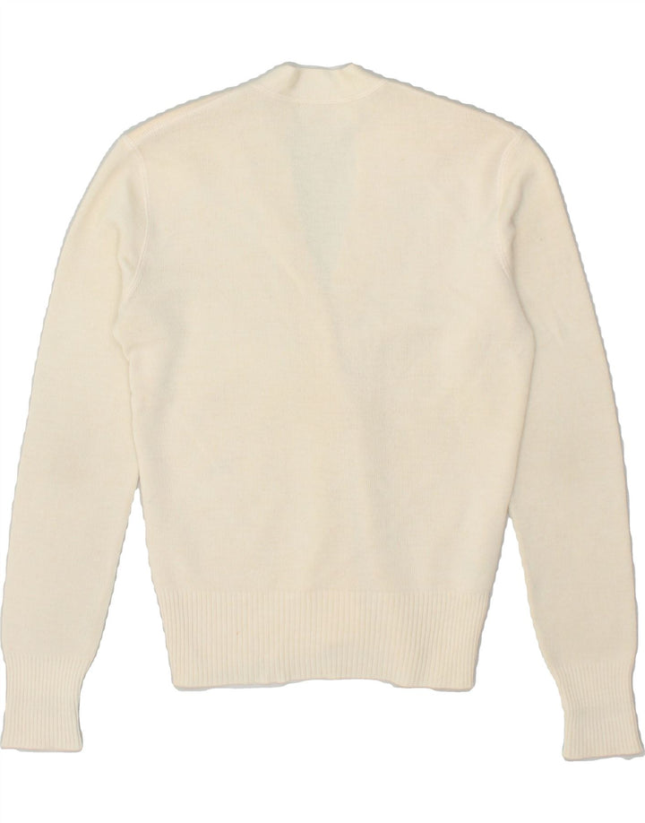 VINTAGE Womens Cardigan Sweater IT 40 Small Off White Polyacrylic | Vintage Vintage | Thrift | Second-Hand Vintage | Used Clothing | Messina Hembry 
