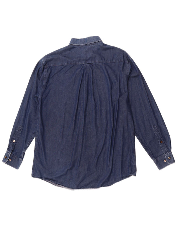 Camicia in denim da uomo Orvis in cotone blu medio