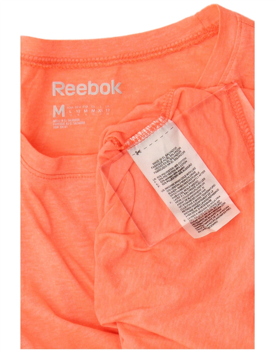 T-shirt REEBOK da donna Top UK 12 Poliestere chiazzato arancione medio