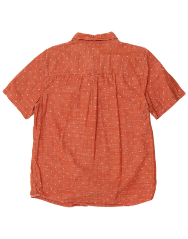 Camicia da uomo a maniche corte, vestibilità regolare, Fat Face, cotone maculato arancione medio