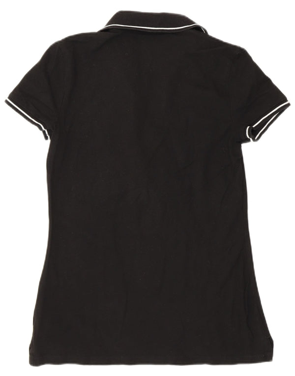 Tommy Hilfiger Womens Polo Shirt UK 10 Small Black Cotton