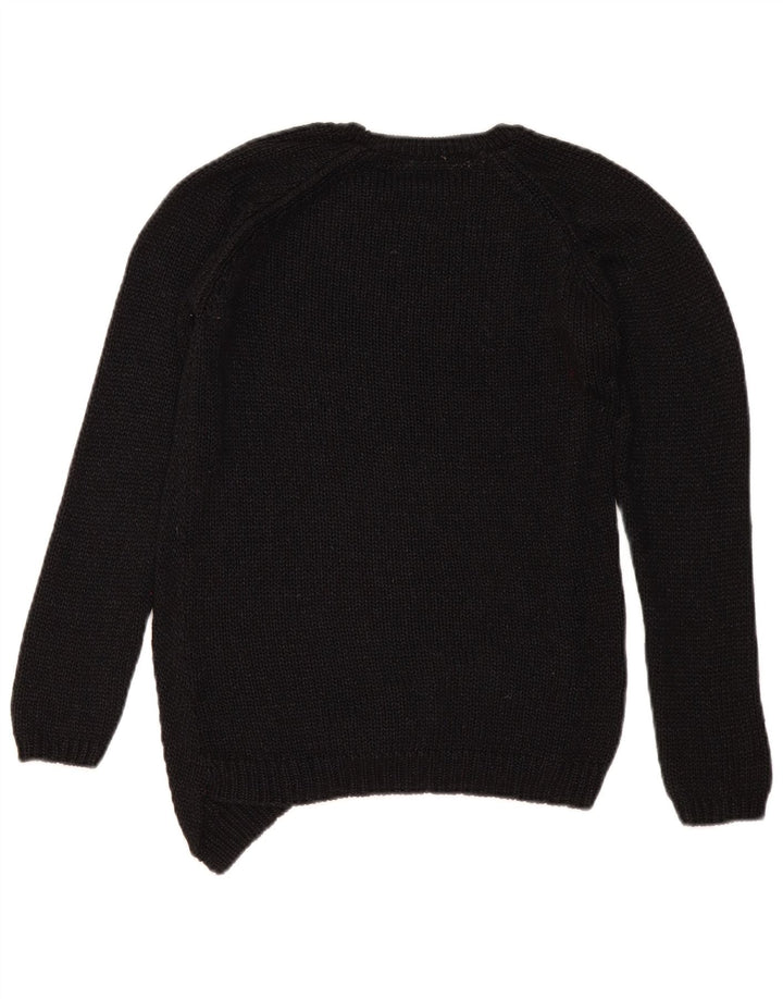 Maglione maglione girocollo da donna Zara UK 14 medio nero