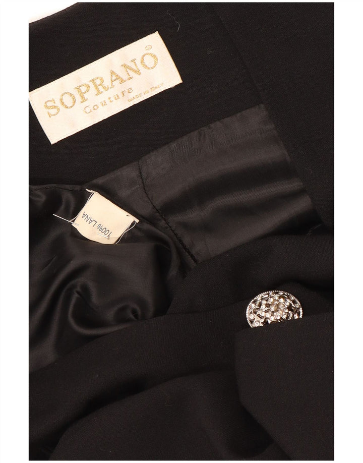 Abito camicia a maniche lunghe da donna Soprano UK 14 Lana nera media