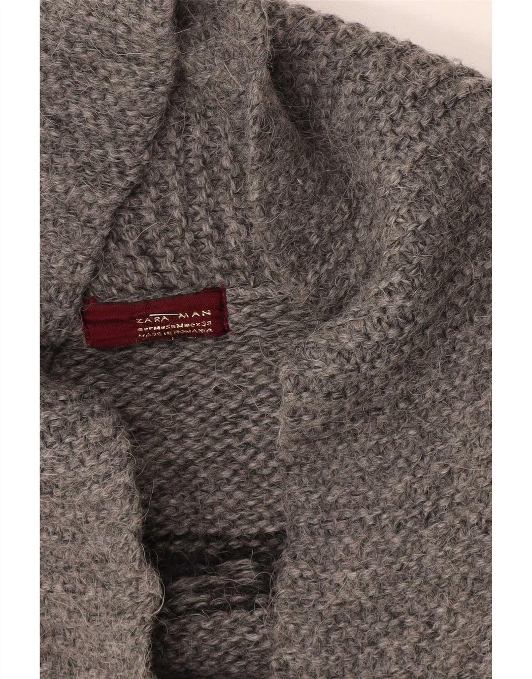 Maglione cardigan da uomo Zara grigio medio geometrico