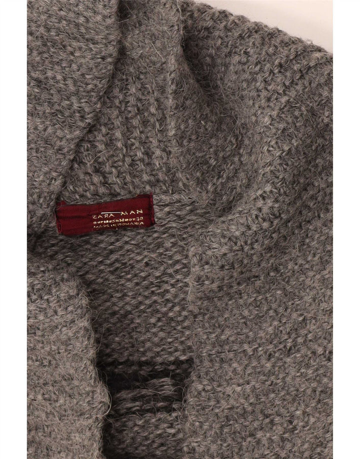 Maglione cardigan da uomo Zara grigio medio geometrico