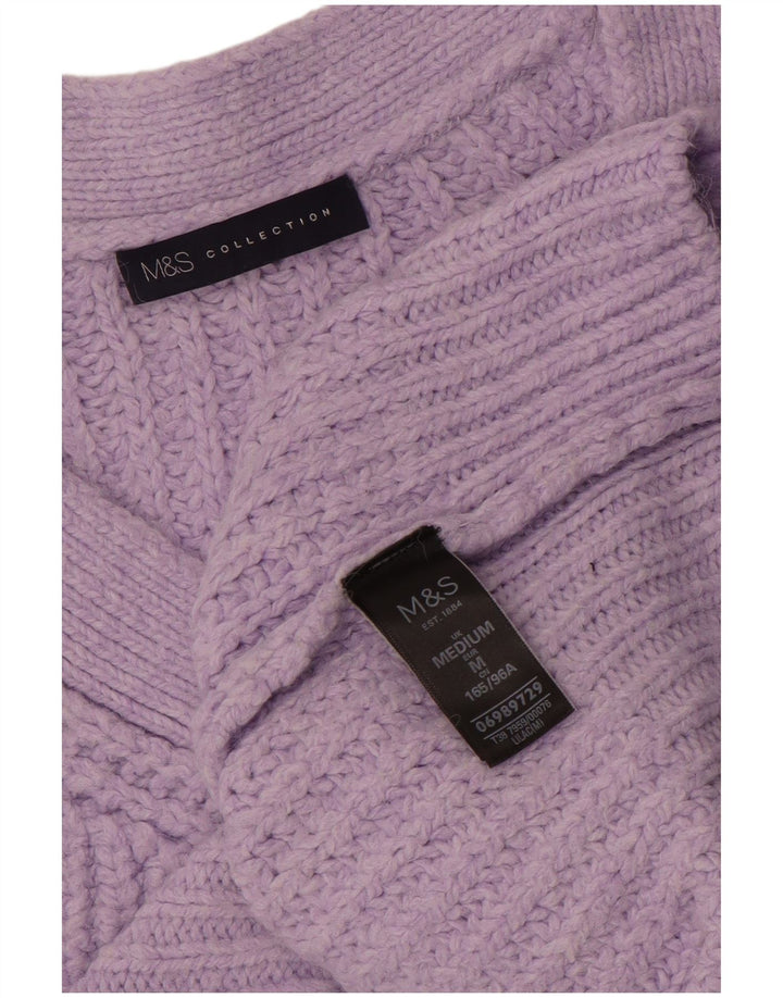 Maglione oversize con scollo a V da donna Marks & Spencer UK 14 Viola medio
