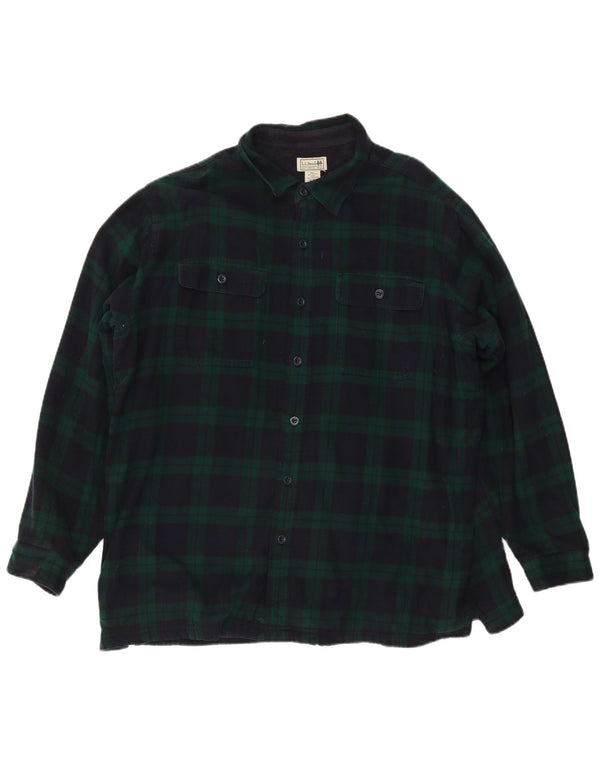 L.L.Bean Camicia da uomo in flanella da boscaiolo XL Cotone a quadri verde