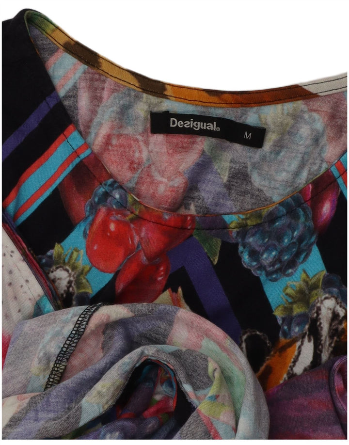 Desigual Abito da donna a trapezio con motivo astratto UK 12 medio multicolore