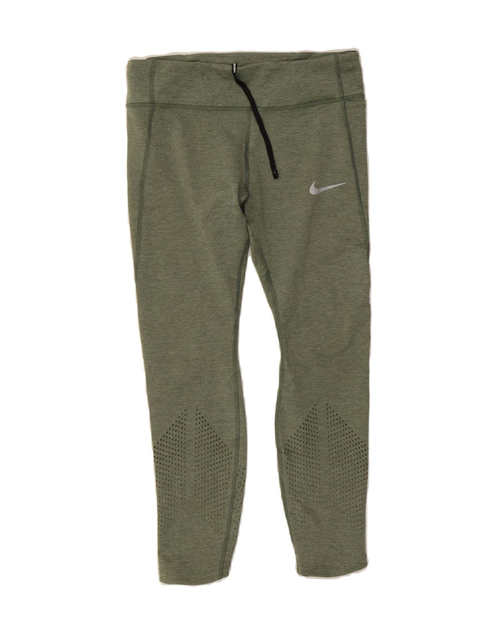 NIKE Womens Dri Fit Leggings UK 14 Large  Green Polyester Vintage Nike and Second-Hand Nike from Messina Hembry 