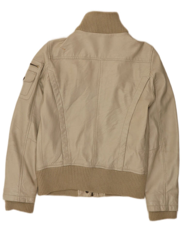 Giacca in pelle da donna Mango UK 12 Beige medio