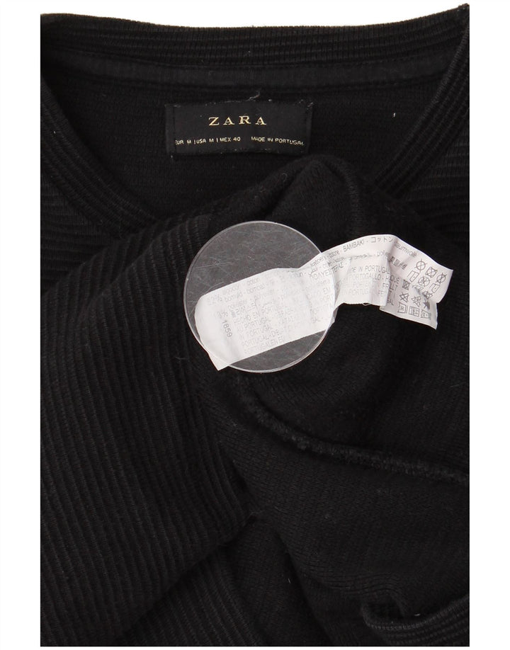 ZARA Top Uomo Manica Lunga Medio Blu Navy Cotone