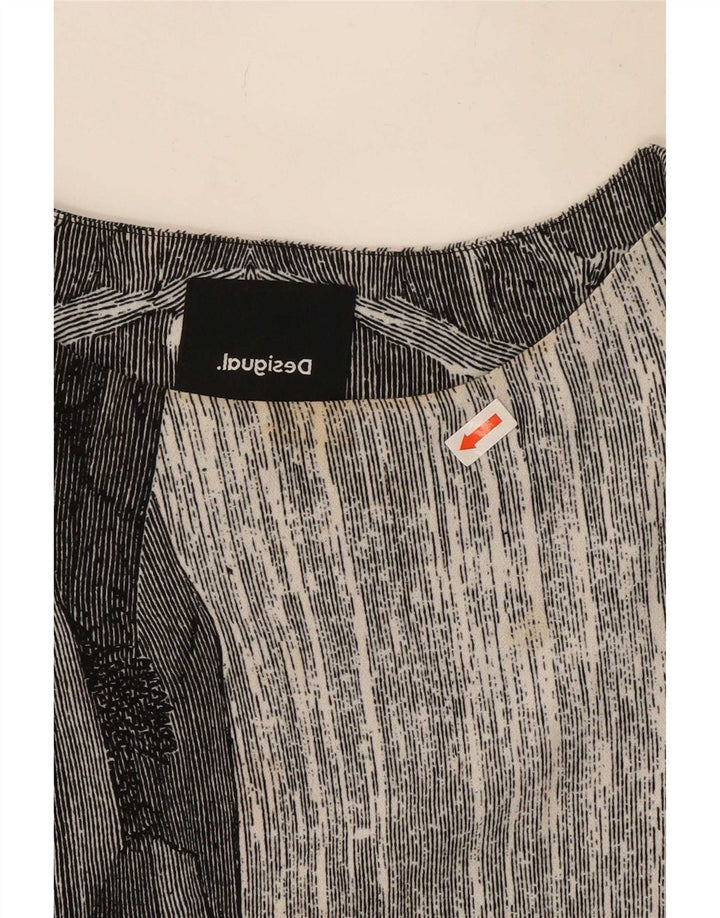 Desigual Abito a trapezio con grafica hawaiana da donna EU 38 Grigio medio geometrico