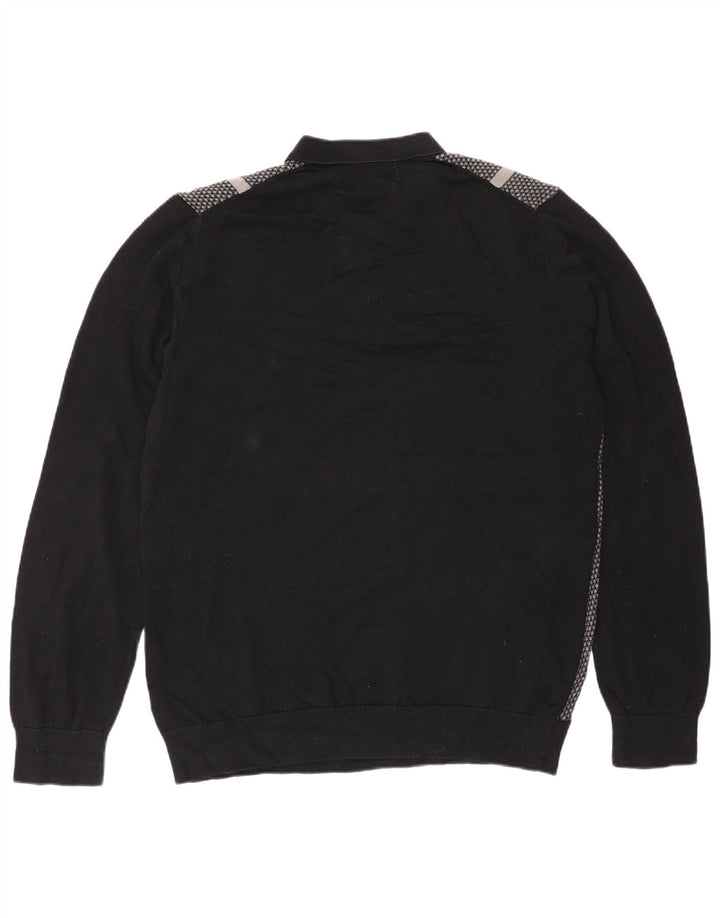 Marks & Spencer Maglione da uomo con collo a polo autografo grande nero