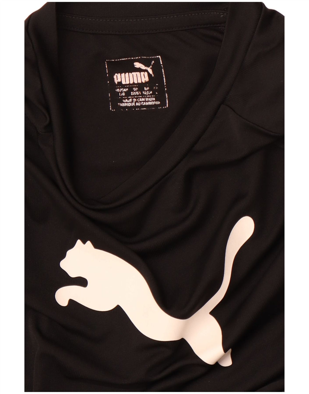 PUMA T-shirt grafica da uomo Top grande sportiva in poliestere nero