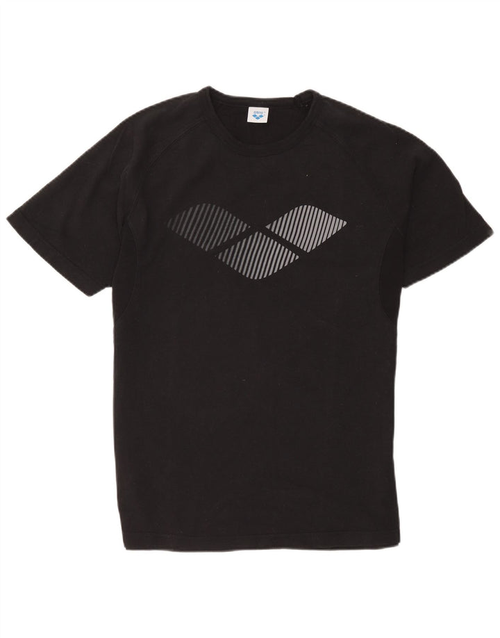 T-shirt grafica da uomo Arena Top in cotone nero medio