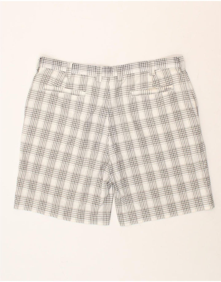 IZOD Mens Chino Shorts W40 XL Grey Check Polyester Vintage Izod and Second-Hand Izod from Messina Hembry 