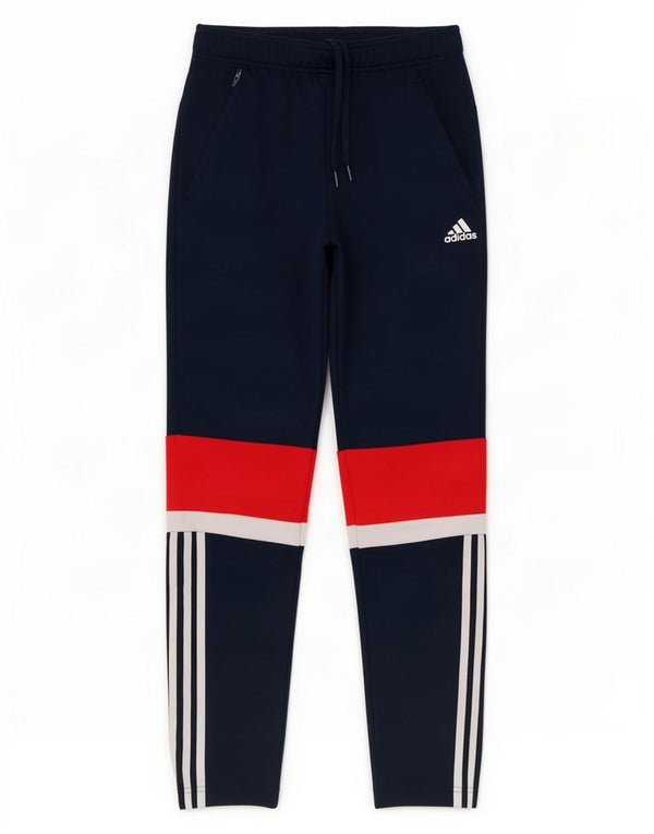 Pantaloni della tuta da ragazzo Adidas 13-14 anni in poliestere color block blu navy