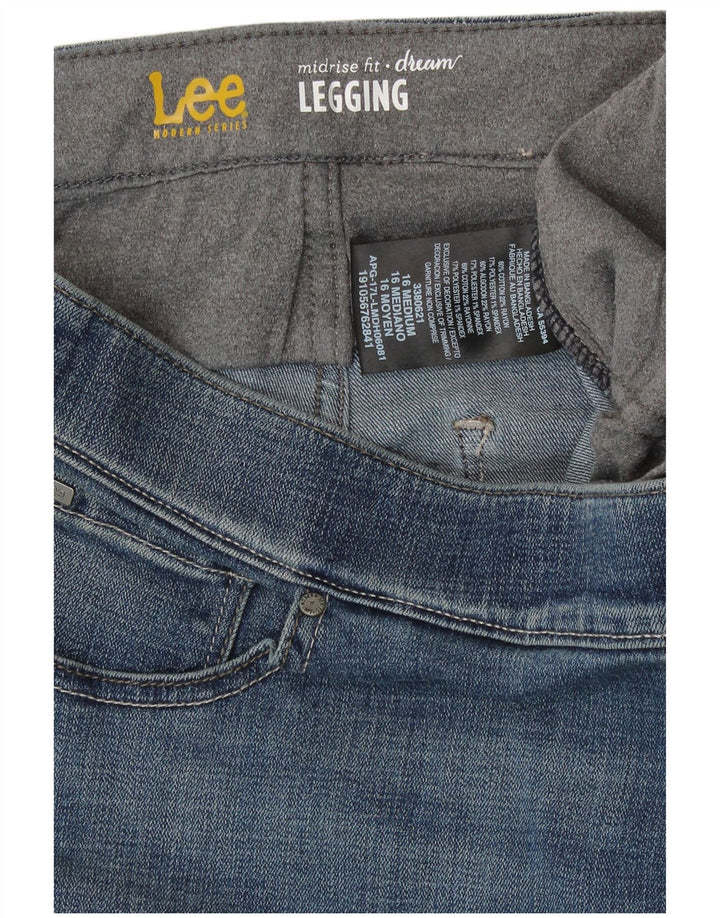 Jeans Jegging Capri da donna a vita media LEE US 16 2XL W38 L21 Cotone blu