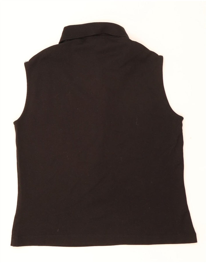 Polo da donna slim fit senza maniche Lacoste taglia 40 media nera