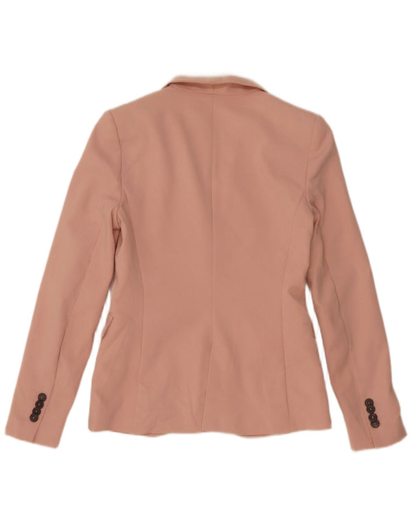 Giacca blazer a 1 bottone da donna Zara UK 8 piccola viscosa rosa