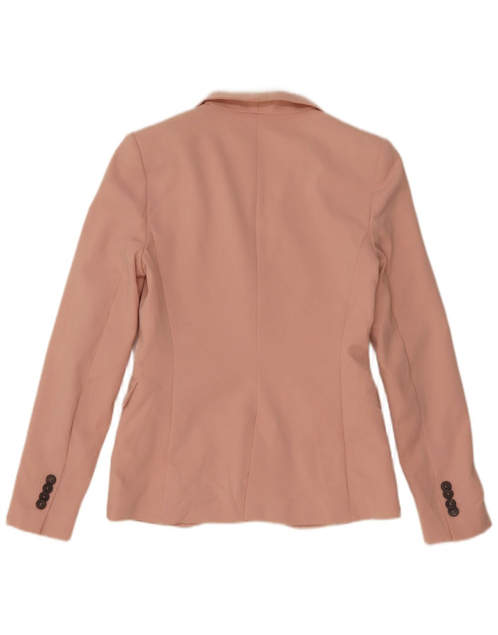 Giacca blazer a 1 bottone da donna Zara UK 8 piccola viscosa rosa