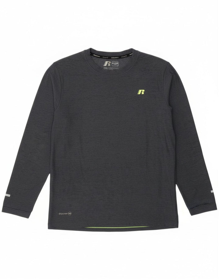 Top a maniche lunghe da ragazzo Russell Athletic 14-15 anni XL grigio poliestere sportivo