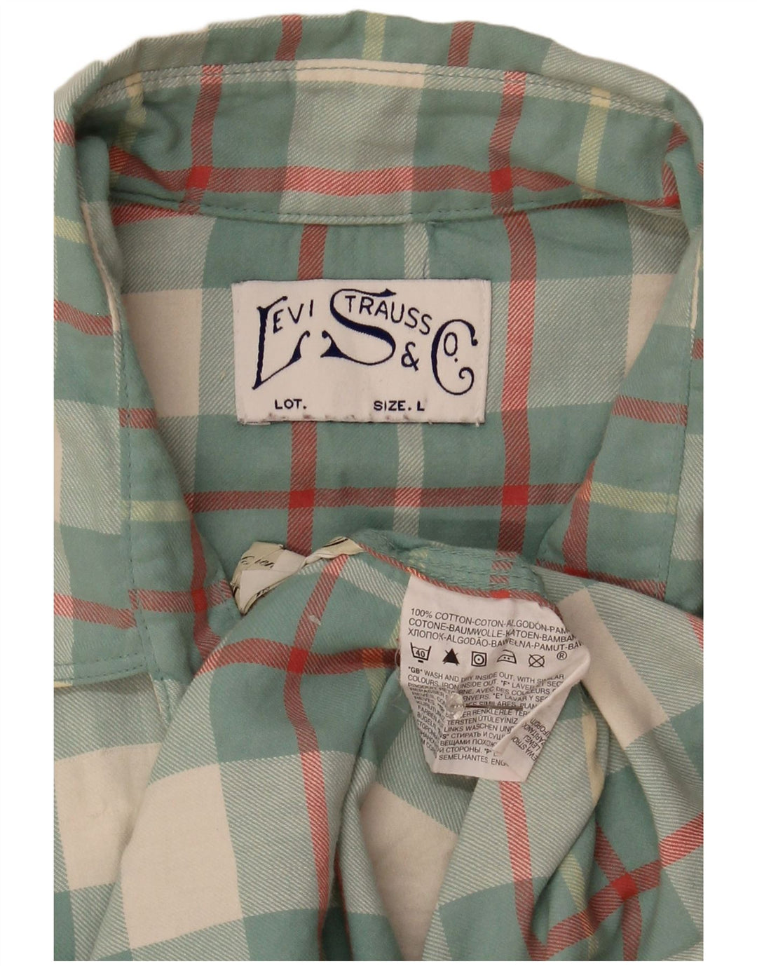 Levi's Camicia da uomo in flanella di cotone a quadri verdi grandi