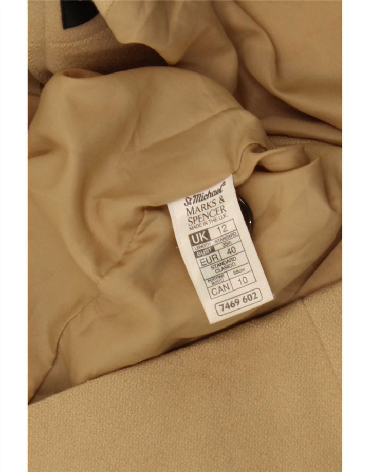 Cappotto doppiopetto da donna Marks & Spencer UK 12 Lana beige medio