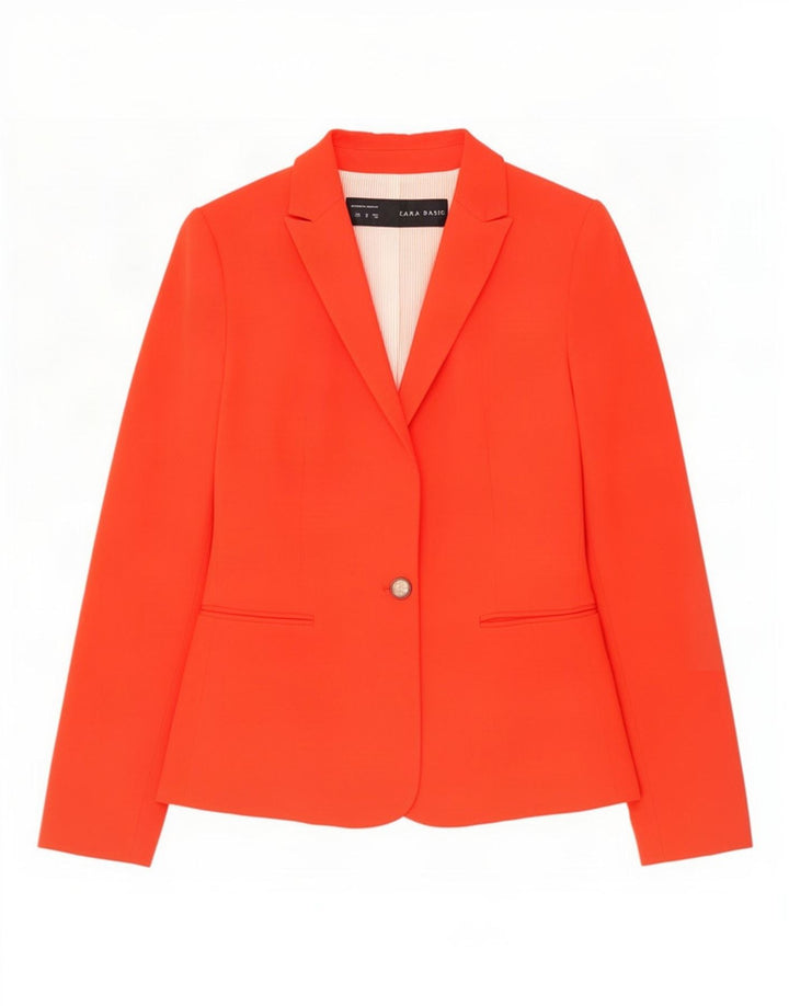 Giacca blazer a 1 bottone da donna Zara UK 12 viscosa rossa media