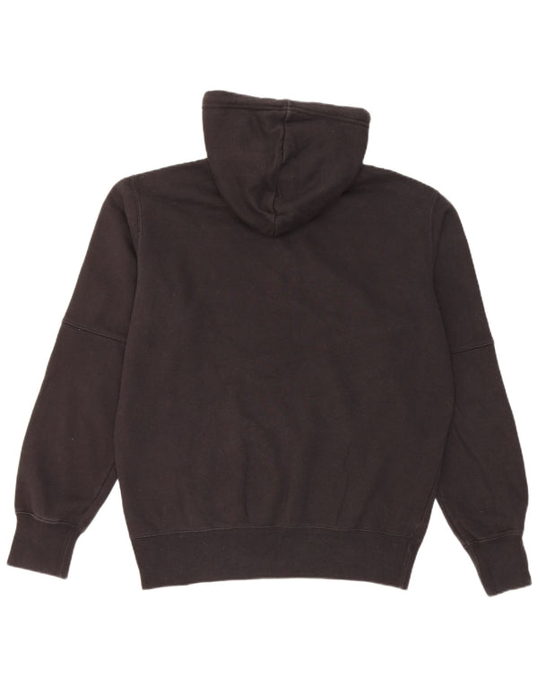 Maglione con cappuccio grafico da uomo con zip e collo Champion, cotone nero medio
