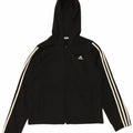 ADIDAS Womens Zip Hoodie Sweater UK 14 Large Black Polyester