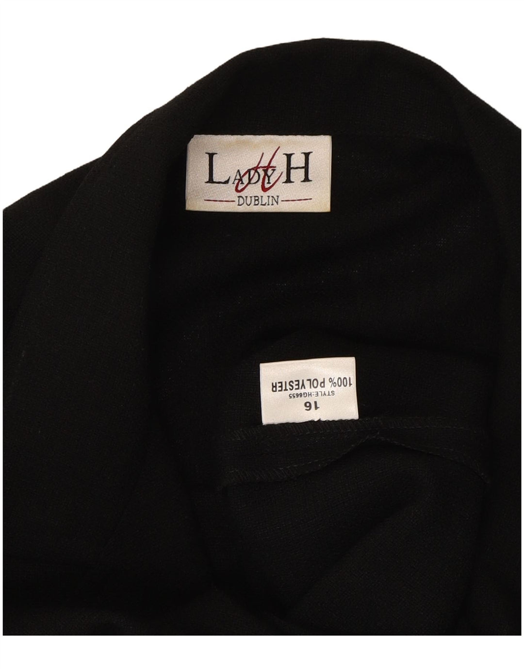 LADY H. Womens Short Sleeve Blazer Jacket UK 16 Large Black Polyester