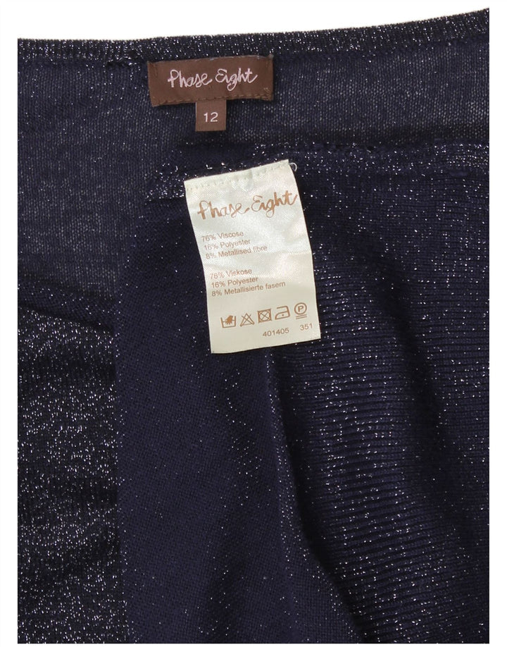 Maglione da donna con scollo a barca Phase Eight UK 12 Viscosa blu navy medio