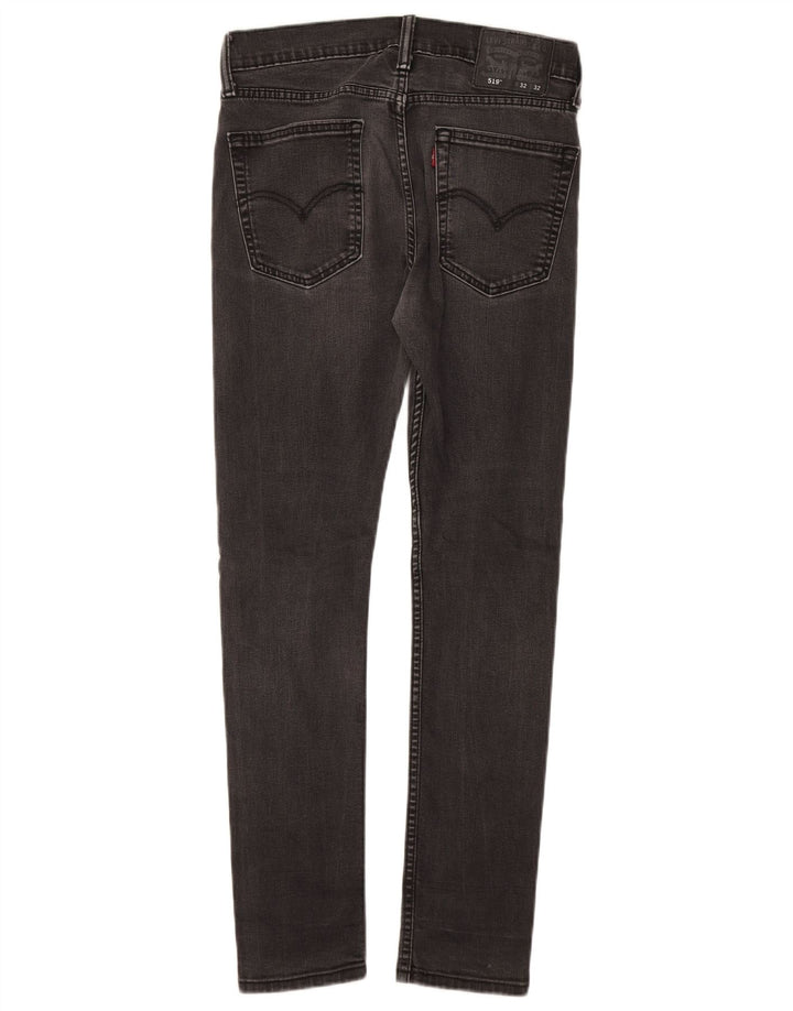 LEVI'S Womens 519 Skinny Jeans W32 L32 Black Cotton