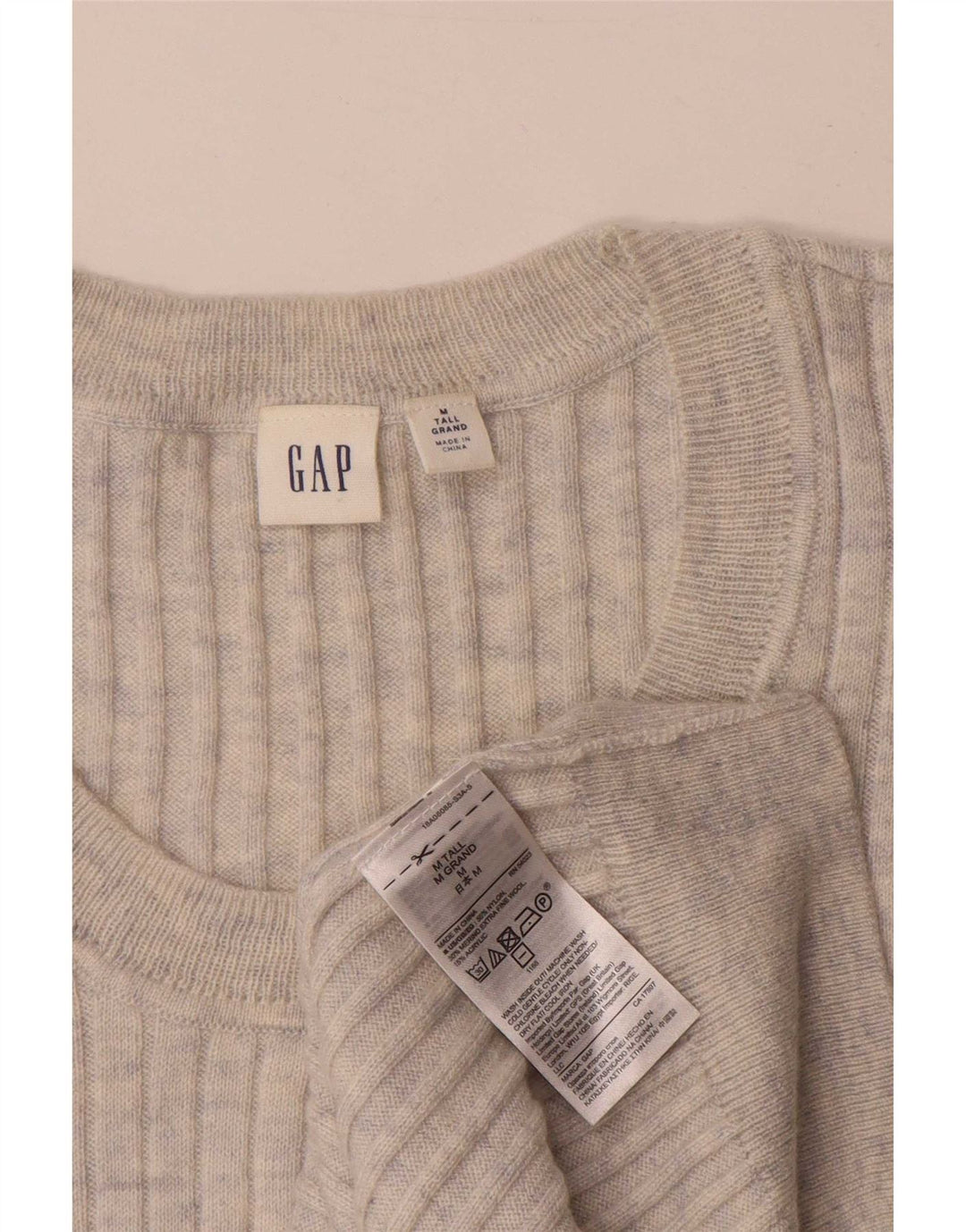 Maglione maglione girocollo alto da donna Gap UK 14 Nylon grigio medio